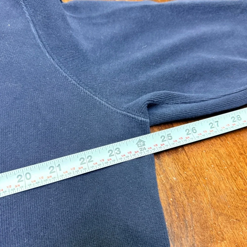 VTG Polo Ralph Lauren 1/4 Zip Pullover Mens L Navy Blue Cotton Pony Logo Sweater